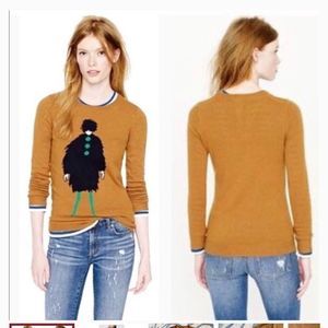 J.Crew La Parisienne French Lady Intarsia Tan Sweater Size Small